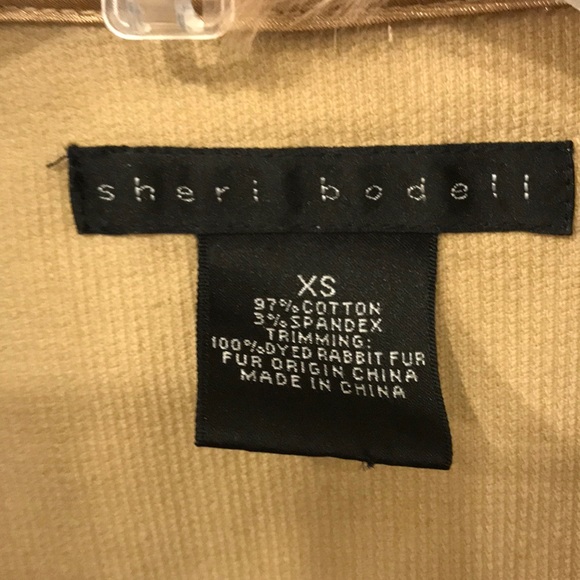 SHERI BODELL rabbit fur corduroy jacket coat Sm - Picture 3 of 8
